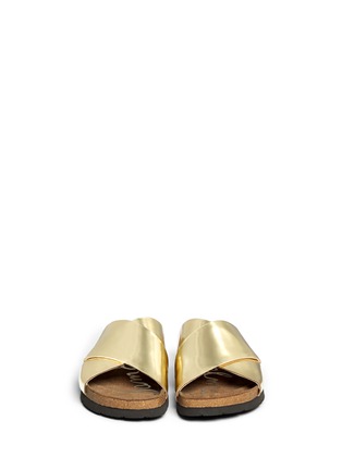 Figure View - Click To Enlarge - SAM EDELMAN - Adora metallic cross-strap sandals