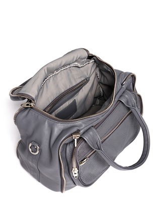 Detail View - Click To Enlarge - ALEXANDER WANG - Eugene mesh pattern zip detail leather satchel