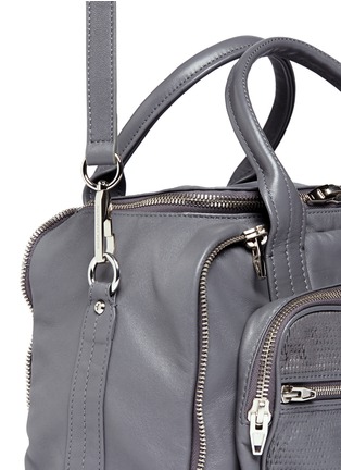 Detail View - Click To Enlarge - ALEXANDER WANG - Eugene mesh pattern zip detail leather satchel