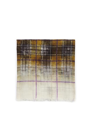 Main View - Click To Enlarge - FRANCO FERRARI - Tartan silk and wool double face loop scarf