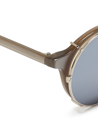 Detail View - Click To Enlarge - SUNDAY SOMEWHERE - 'Matahari' clip-on wire rim round mirror sunglasses