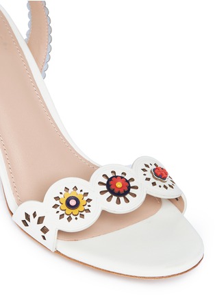 Detail View - Click To Enlarge - TORY BURCH - 'Marguerite' floral stud perforated leather sandals