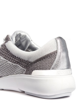 Detail View - Click To Enlarge - MICHAEL KORS - 'Skyler' metallic knit and leather sneakers