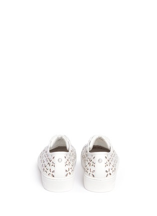 Back View - Click To Enlarge - MICHAEL KORS - 'Keaton' floral lasercut perforated leather sneakers