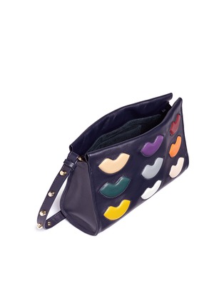  - A-ESQUE - 'Box Clutch Midi Lip Kiss' leather bag
