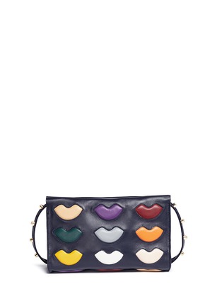 Main View - Click To Enlarge - A-ESQUE - 'Box Clutch Midi Lip Kiss' leather bag