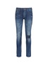 Main View - Click To Enlarge - DENHAM - 'Razor' patchwork distressed slim fit jeans
