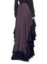 Back View - Click To Enlarge - LANVIN - Ruffle trim foulard print silk skirt