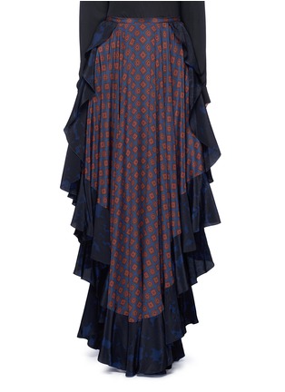 Main View - Click To Enlarge - LANVIN - Ruffle trim foulard print silk skirt