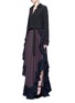 Figure View - Click To Enlarge - LANVIN - Ruffle trim foulard print silk skirt