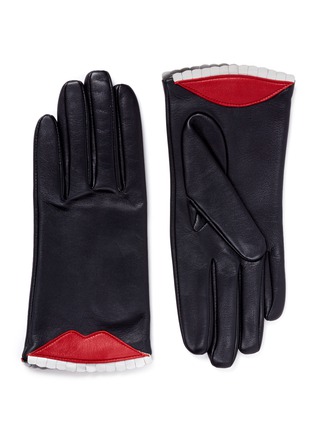 Main View - Click To Enlarge - ARISTIDE - 'Ambush' lip and teeth lambskin leather short gloves