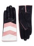 Main View - Click To Enlarge - ARISTIDE - Colourblock chevron stripe leather short gloves