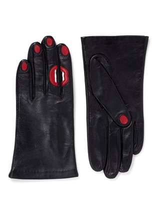 Main View - Click To Enlarge - ARISTIDE - 'A Kiss' lip and fingernail leather short gloves