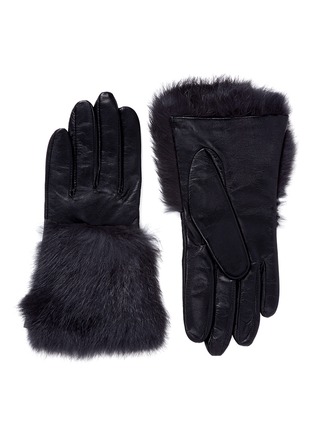 Main View - Click To Enlarge - ARISTIDE - Fur cuff lambskin leather short gloves