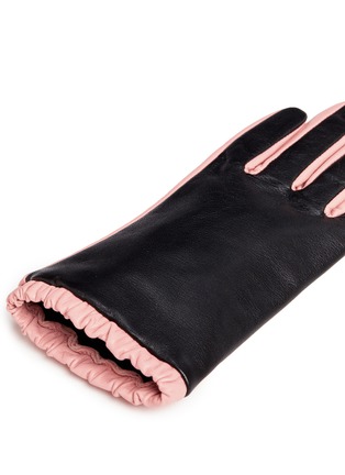 Detail View - Click To Enlarge - ARISTIDE - Colourblock lambskin leather short gloves