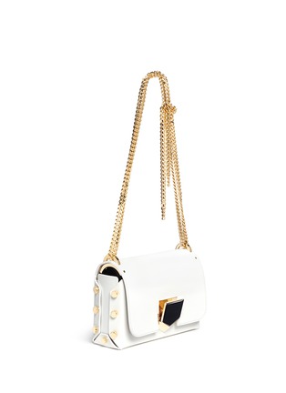 Front View - Click To Enlarge - JIMMY CHOO - 'Lockett Petite' curb chain leather shoulder bag