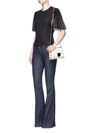 Figure View - Click To Enlarge - JIMMY CHOO - 'Lockett Petite' curb chain leather shoulder bag