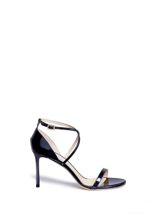 Main View - Click To Enlarge - JIMMY CHOO - 'Hesper 85' crisscross strap leather sandals