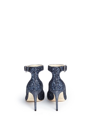 Back View - Click To Enlarge - JIMMY CHOO - 'Helena' ankle strap coarse glitter pumps