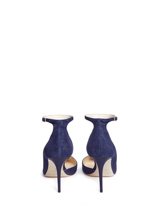 Back View - Click To Enlarge - JIMMY CHOO - 'Lucy 85' ankle strap suede d'Orsay pumps