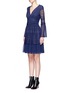 Front View - Click To Enlarge - 68244 - 'Rope' tie waist floral lace dress