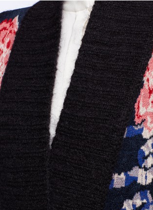 Detail View - Click To Enlarge - 68244 - Wander' floral intarsia fringed wool-mohair gilet
