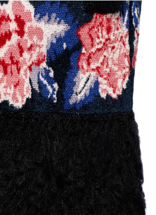 Detail View - Click To Enlarge - 68244 - Wander' floral intarsia fringed wool-mohair gilet
