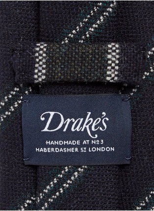 Detail View - Click To Enlarge - DRAKE'S - Stripe wool tie
