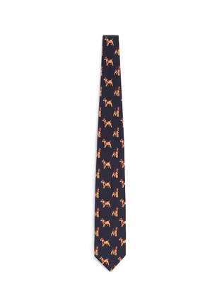 Main View - Click To Enlarge - DRAKE'S - Dog print schappe silk tie