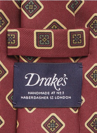 Detail View - Click To Enlarge - DRAKE'S - Square print silk tie