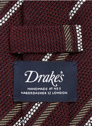 Detail View - Click To Enlarge - DRAKE'S - Dot stripe jacquard silk tie