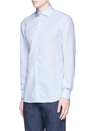 Front View - Click To Enlarge - ISAIA - 'Milano' dot jacquard micro stripe cotton shirt