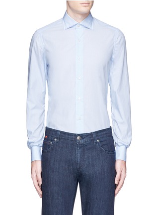 Main View - Click To Enlarge - ISAIA - 'Milano' dot jacquard micro stripe cotton shirt