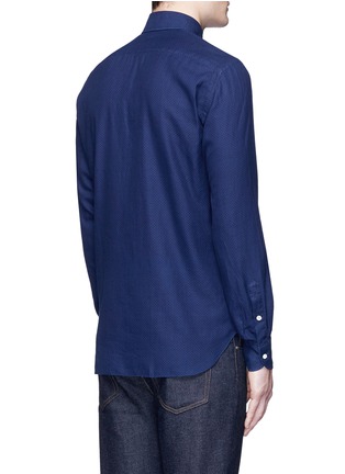 Back View - Click To Enlarge - ISAIA - 'Como' polka dot cotton herringbone shirt