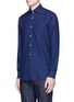Front View - Click To Enlarge - ISAIA - 'Como' polka dot cotton herringbone shirt