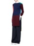 Figure View - Click To Enlarge - PORTS 1961 - Colourblock knit asymmetric hem long cardigan
