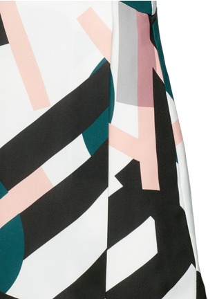 Detail View - Click To Enlarge - C/MEO COLLECTIVE - 'All Cried Out' cutout front art deco print rompers