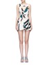 Main View - Click To Enlarge - C/MEO COLLECTIVE - 'All Cried Out' cutout front art deco print rompers