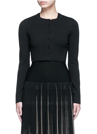 Main View - Click To Enlarge - ALAÏA - 'Supreme' cropped wool blend cardigan