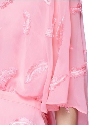 Detail View - Click To Enlarge - EMILIO PUCCI - Feather embroidery batwing cape top
