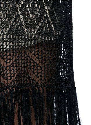 Detail View - Click To Enlarge - ALICE & OLIVIA - Open front tassel eyelet knit vest