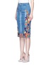 Front View - Click To Enlarge - ALICE & OLIVIA - 'Samir' floral embroidery denim pencil skirt