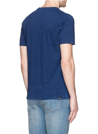 Back View - Click To Enlarge - DENHAM - 'Signature' stitch stripe T-shirt