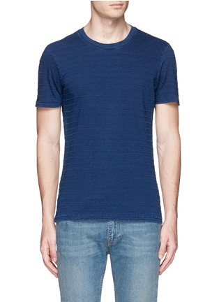 Main View - Click To Enlarge - DENHAM - 'Signature' stitch stripe T-shirt