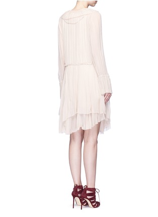 Back View - Click To Enlarge - CHLOÉ - Ruffle front crushed silk georgette dress