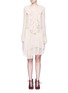 Main View - Click To Enlarge - CHLOÉ - Ruffle front crushed silk georgette dress