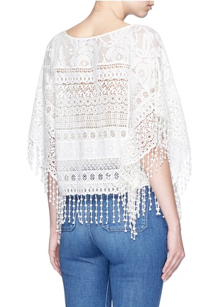 Back View - Click To Enlarge - ALICE & OLIVIA - 'Danette' guipure lace poncho top