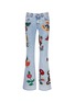 Main View - Click To Enlarge - GUCCI - Tropical embroidery flared cotton jeans