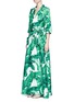 Front View - Click To Enlarge - - - Banana leaf print silk twill maxi dress