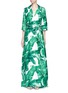 Main View - Click To Enlarge - - - Banana leaf print silk twill maxi dress
